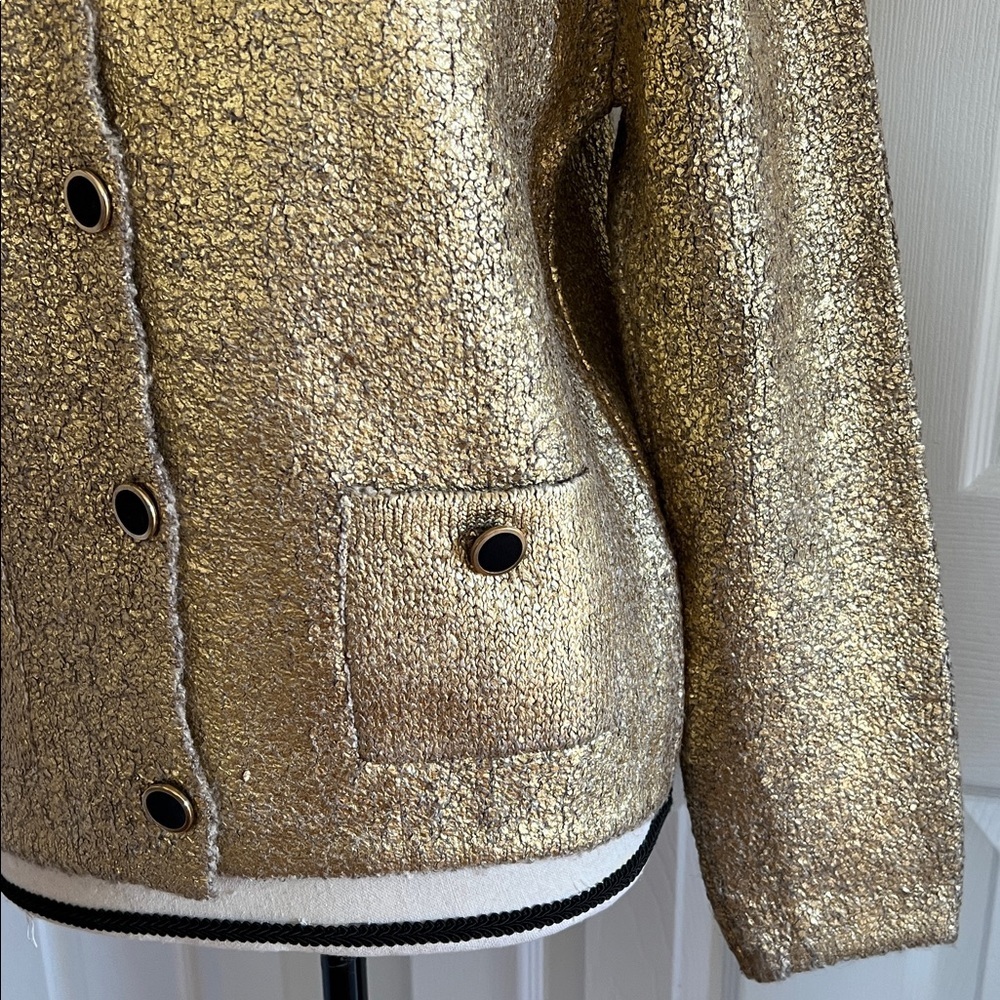 Zara Foil Knit Cardigan with Black & Gold Buttons - Picture 8 of 17